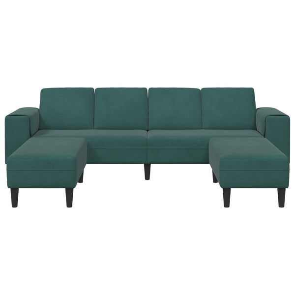 vidaXL Living Room Sofa 3 pcs Dark Green 250 x 188 x 76 cm