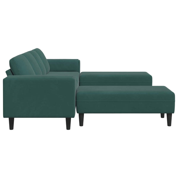 vidaXL Living Room Sofa 3 pcs Dark Green 250 x 188 x 76 cm
