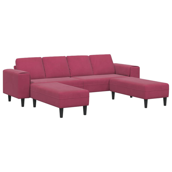 vidaXL Living Room Sofa 3 pcs Wine Red 250 x 188 x 76 cm