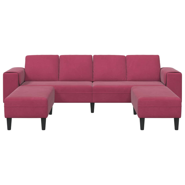 vidaXL Living Room Sofa 3 pcs Wine Red 250 x 188 x 76 cm