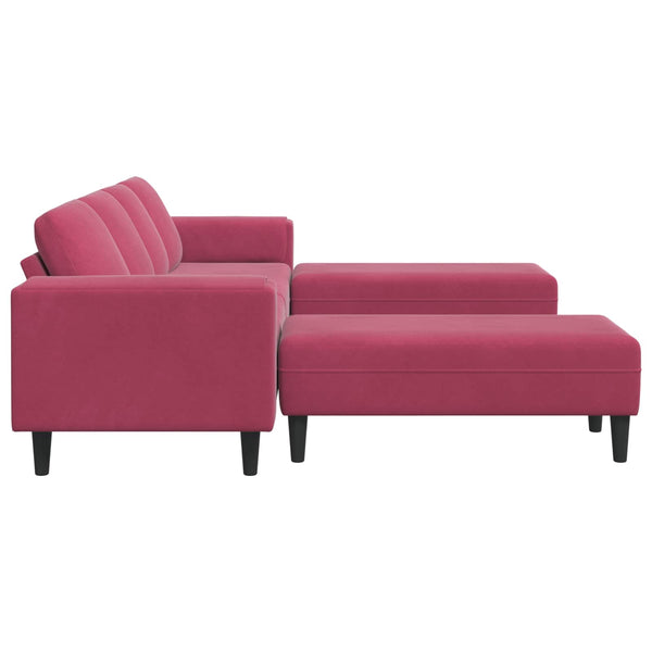 vidaXL Living Room Sofa 3 pcs Wine Red 250 x 188 x 76 cm