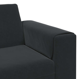 vidaXL Living Room Sofa 3 Piece Black 250 x 188 x 76 cm