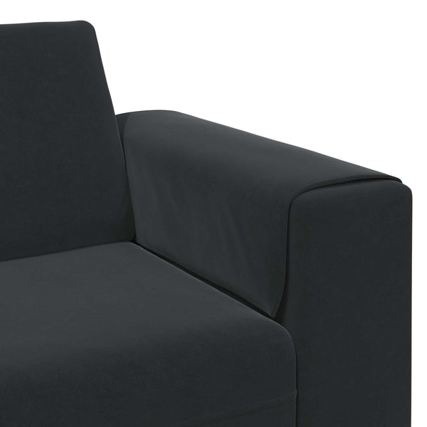 vidaXL Living Room Sofa 3 Piece Black 250 x 188 x 76 cm