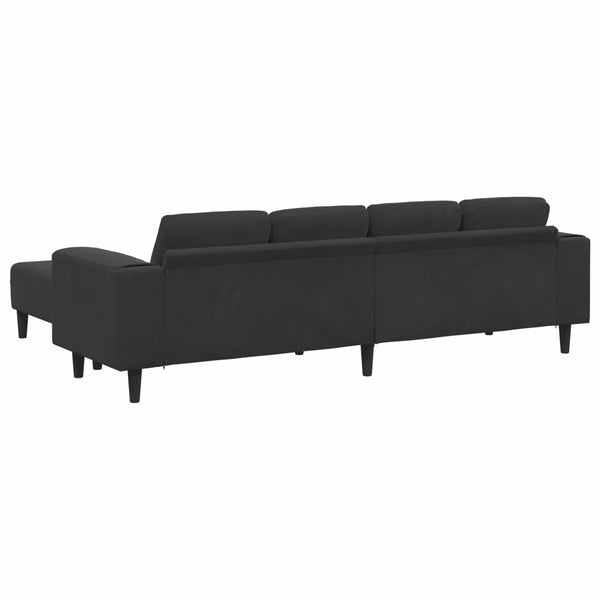 vidaXL Living Room Sofa 3 Piece Black 250 x 188 x 76 cm