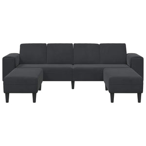 vidaXL Living Room Sofa 3 Piece Black 250 x 188 x 76 cm