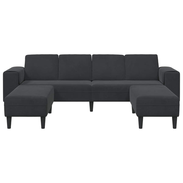 vidaXL Living Room Sofa 3 Piece Black 250 x 188 x 76 cm
