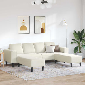 vidaXL Living Room Sofa 3-piece Cream 250 x 188 x 76 cm