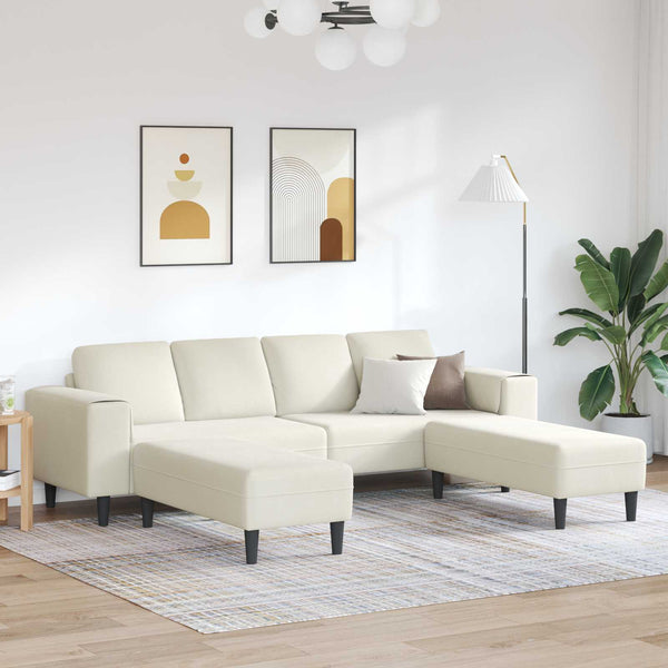 vidaXL Living Room Sofa 3-piece Cream 250 x 188 x 76 cm