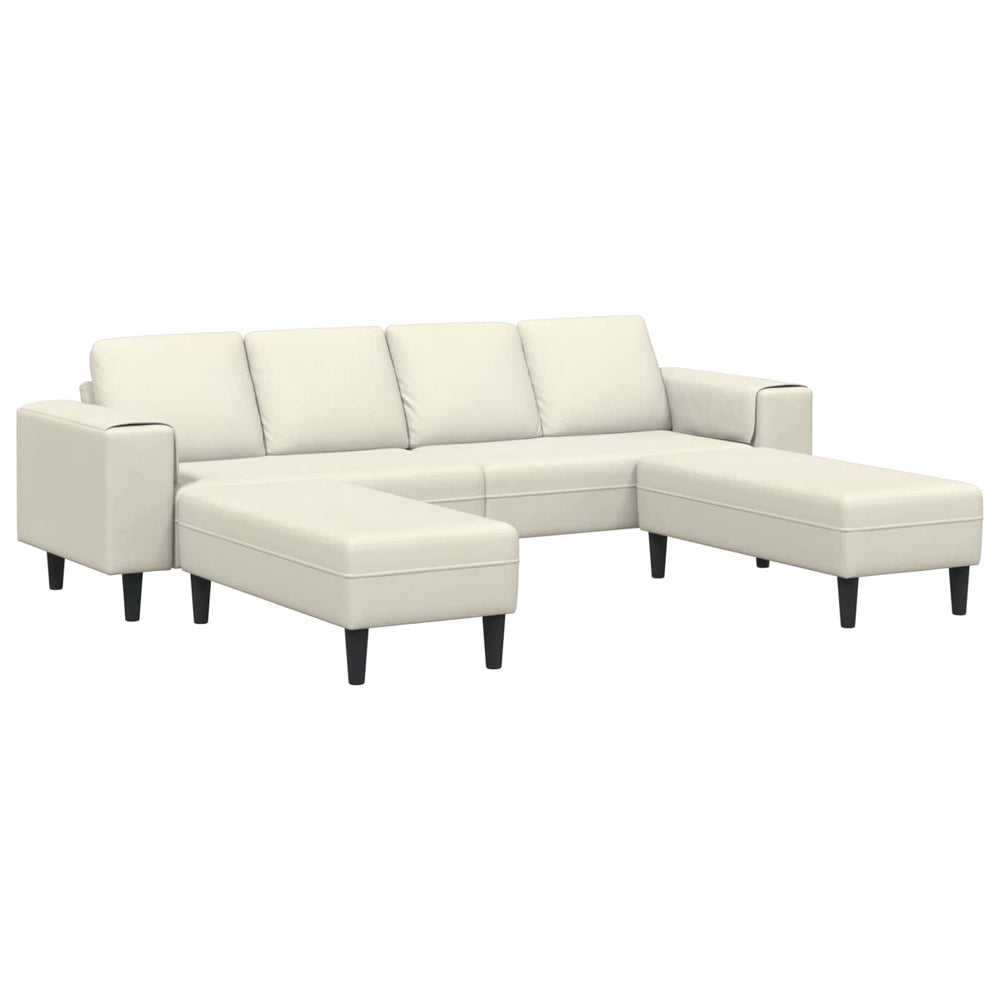 vidaXL Living Room Sofa 3-piece Cream 250 x 188 x 76 cm