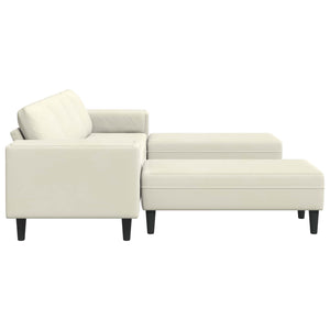 vidaXL Living Room Sofa 3-piece Cream 250 x 188 x 76 cm
