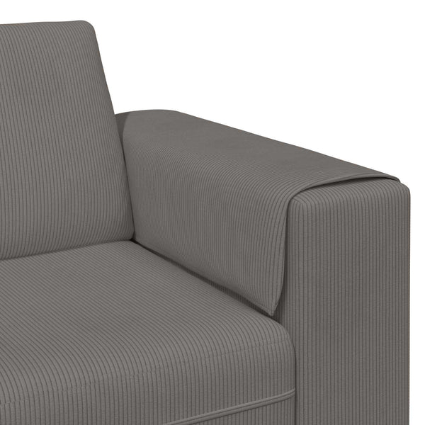 vidaXL Sofa Light Gray 250 x 188 x 76 cm Corduroy