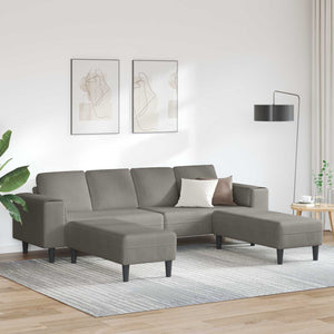 vidaXL Sofa Light Gray 250 x 188 x 76 cm Corduroy