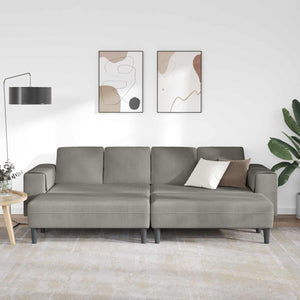 vidaXL Sofa Light Gray 250 x 188 x 76 cm Corduroy