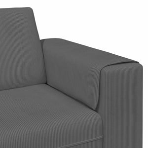 vidaXL Sofa Dark Grey 250 x 188 x 76 cm Corduroy Fabric