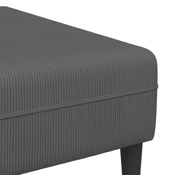 vidaXL Sofa Dark Grey 250 x 188 x 76 cm Corduroy Fabric