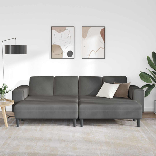 vidaXL Sofa Dark Grey 250 x 188 x 76 cm Corduroy Fabric
