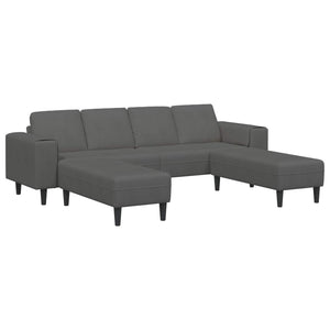 vidaXL Sofa Dark Grey 250 x 188 x 76 cm Corduroy Fabric