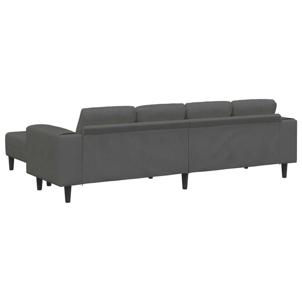 vidaXL Sofa Dark Grey 250 x 188 x 76 cm Corduroy Fabric