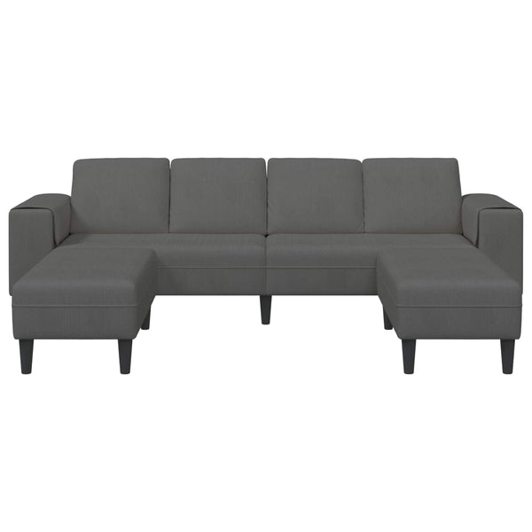 vidaXL Sofa Dark Grey 250 x 188 x 76 cm Corduroy Fabric