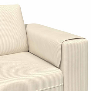 vidaXL Sofa Cream 250 x 188 x 76 cm Corduroy Fabric