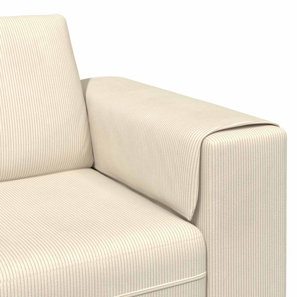 vidaXL Sofa Cream 250 x 188 x 76 cm Corduroy Fabric