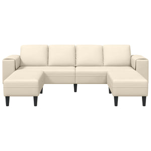 vidaXL Sofa Cream 250 x 188 x 76 cm Corduroy Fabric