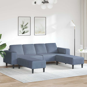 vidaXL Sofa Blue 250 x 188 x 76 cm Corduroy