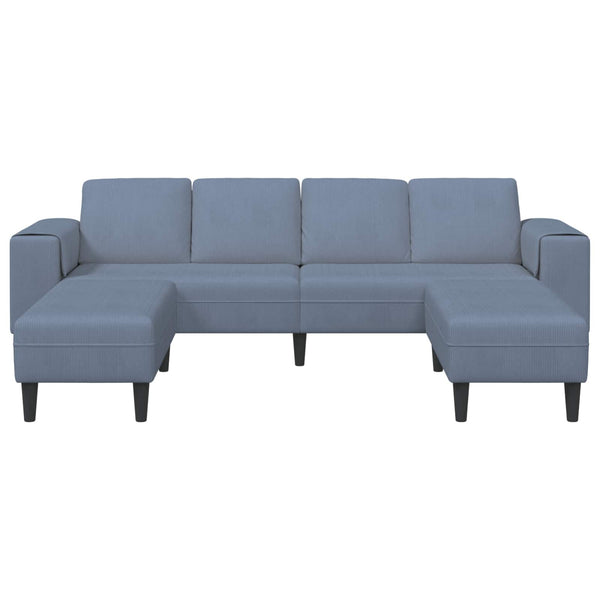 vidaXL Sofa Blue 250 x 188 x 76 cm Corduroy