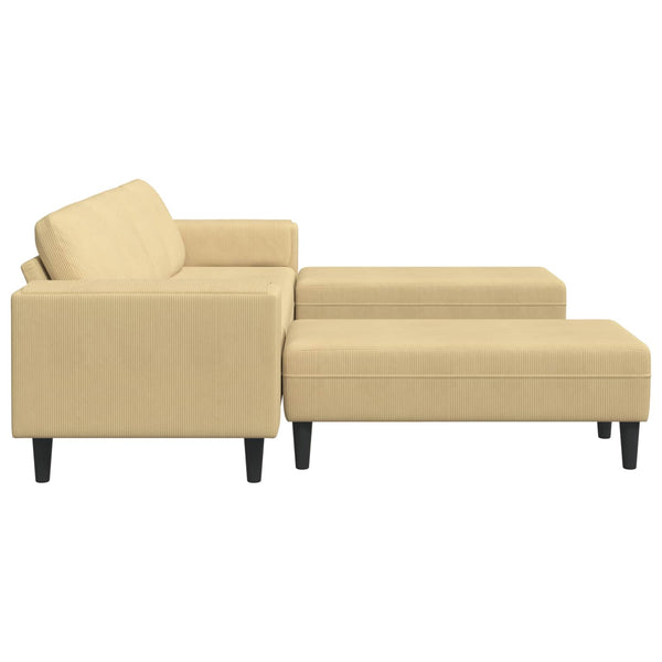 vidaXL Sofa Grey-Green 250 x 188 x 76 cm Corduroy