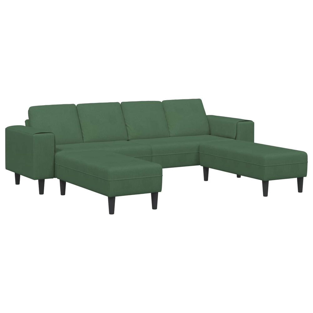 vidaXL Sofa Dark Green 250 x 188 x 76 cm Corduroy
