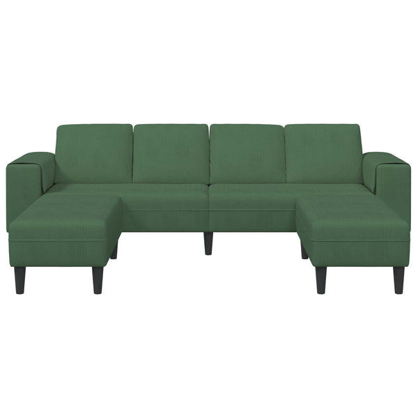 vidaXL Sofa Dark Green 250 x 188 x 76 cm Corduroy