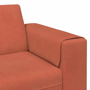 vidaXL Sofa Red-Orange 250 x 188 x 76 cm Corduroy