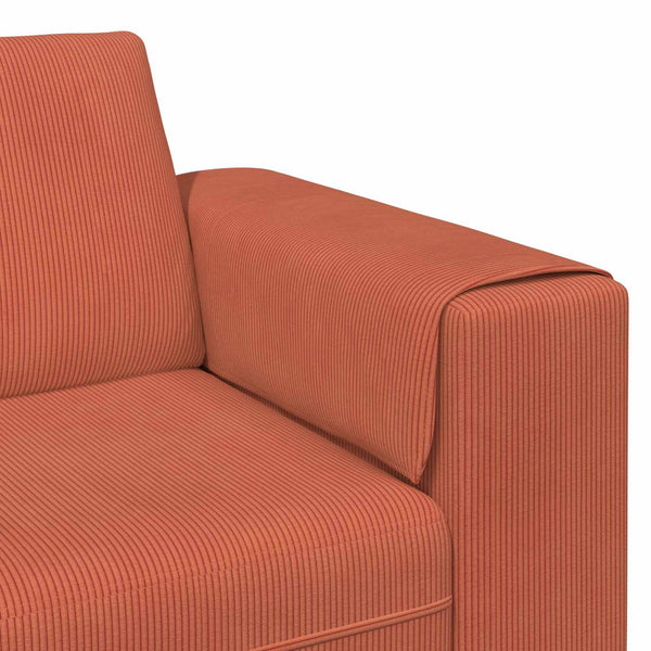 vidaXL Sofa Red-Orange 250 x 188 x 76 cm Corduroy