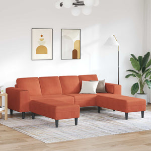 vidaXL Sofa Red-Orange 250 x 188 x 76 cm Corduroy