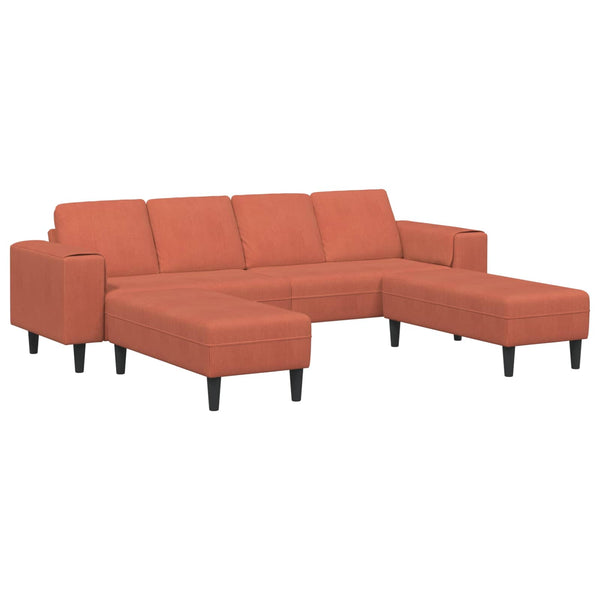 vidaXL Sofa Red-Orange 250 x 188 x 76 cm Corduroy