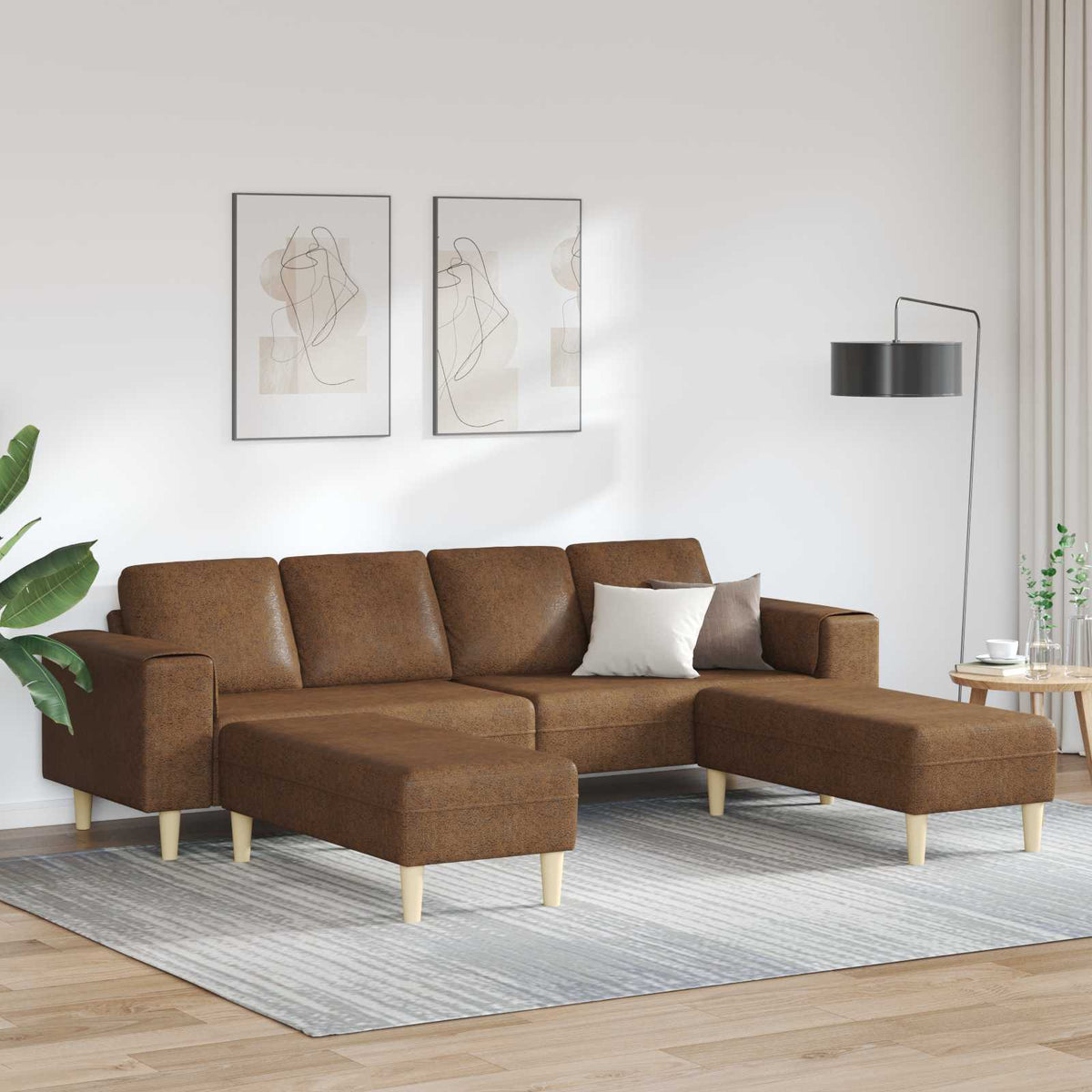 vidaXL 3-Piece Living Room Sofa Set Brown