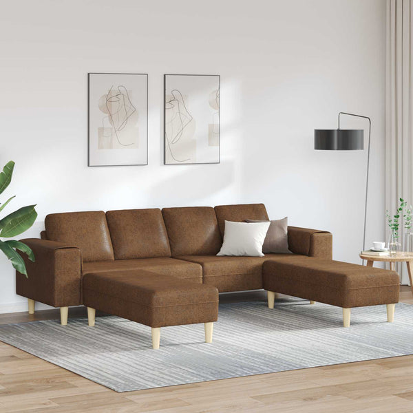 vidaXL 3-Piece Living Room Sofa Set Brown