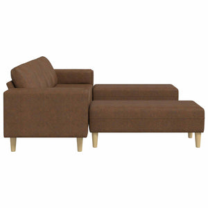 vidaXL 3-Piece Living Room Sofa Set Brown