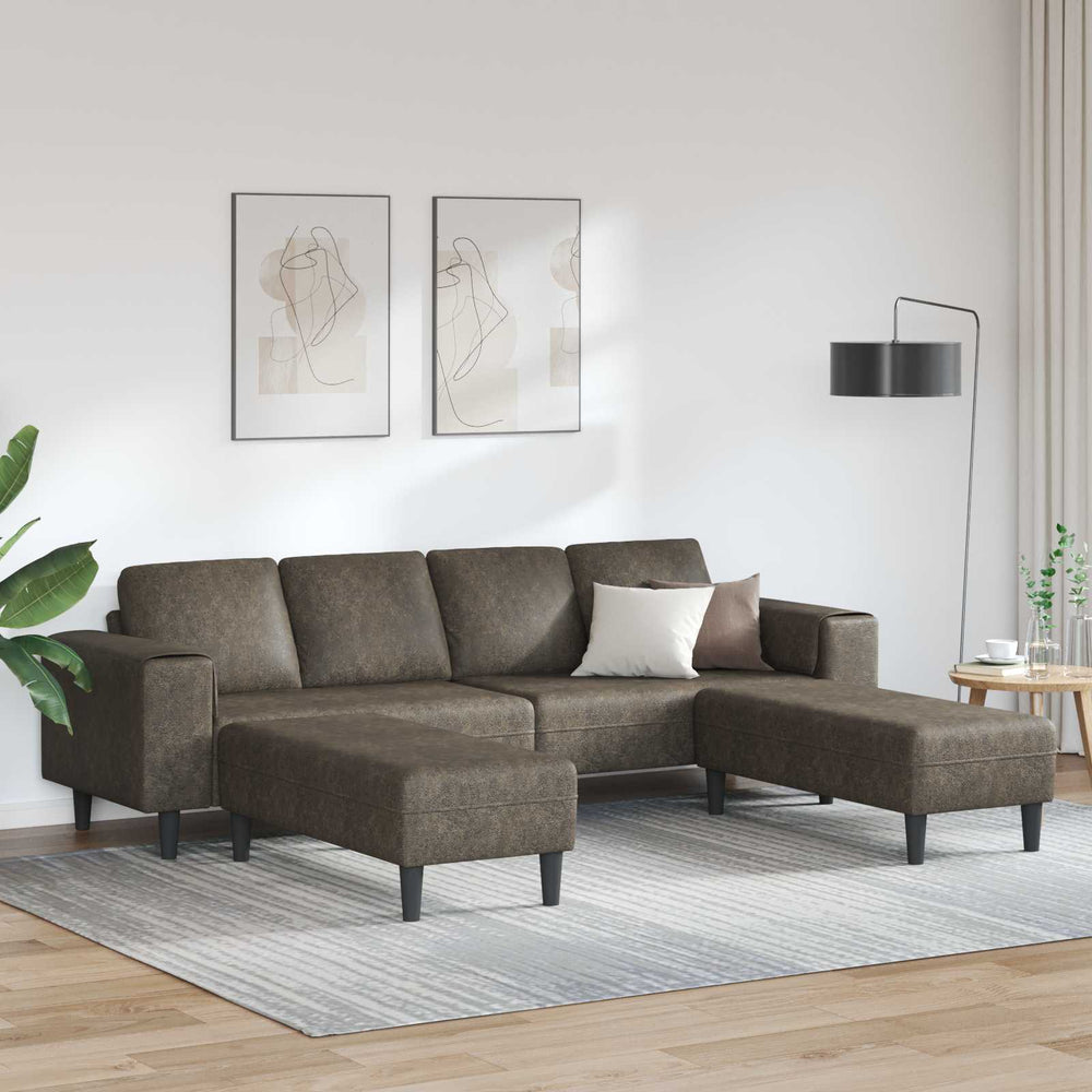 vidaXL Living Room Sofa 3 pcs Dark Grey