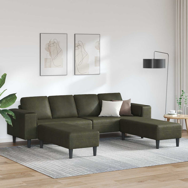 vidaXL Living Room Sofa 3 pcs Olive Green