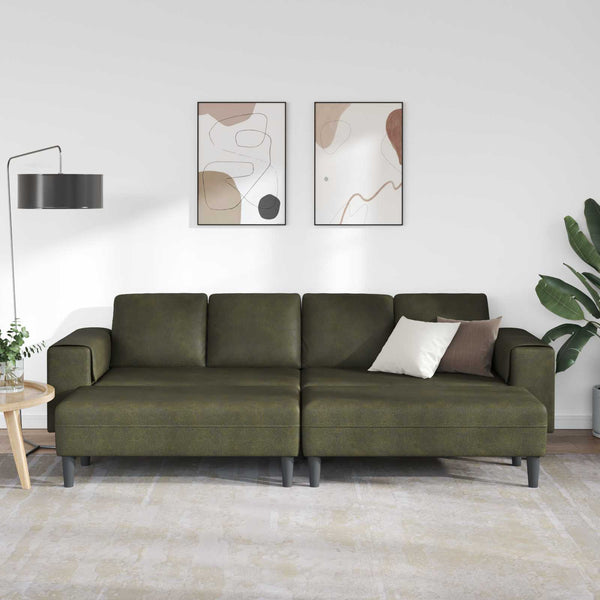 vidaXL Living Room Sofa 3 pcs Olive Green