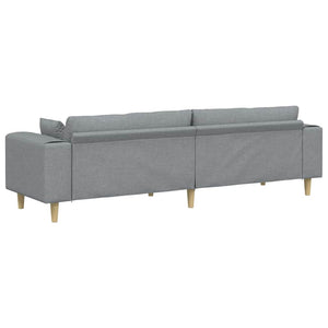 vidaXL Sofa with Cushions Light Gray 250 x 77 x 76 cm Fabric