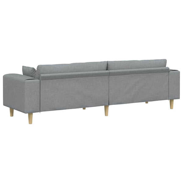 vidaXL Sofa with Cushions Light Gray 250 x 77 x 76 cm Fabric