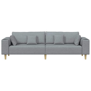 vidaXL Sofa with Cushions Light Gray 250 x 77 x 76 cm Fabric