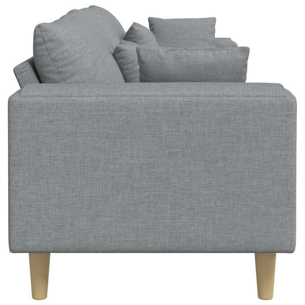 vidaXL Sofa with Cushions Light Gray 250 x 77 x 76 cm Fabric