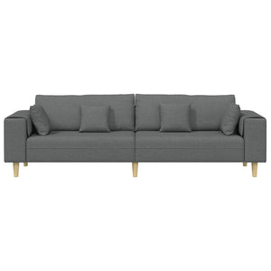 vidaXL Sofa with Cushions Dark Grey 250 x 77 x 76 cm Fabric