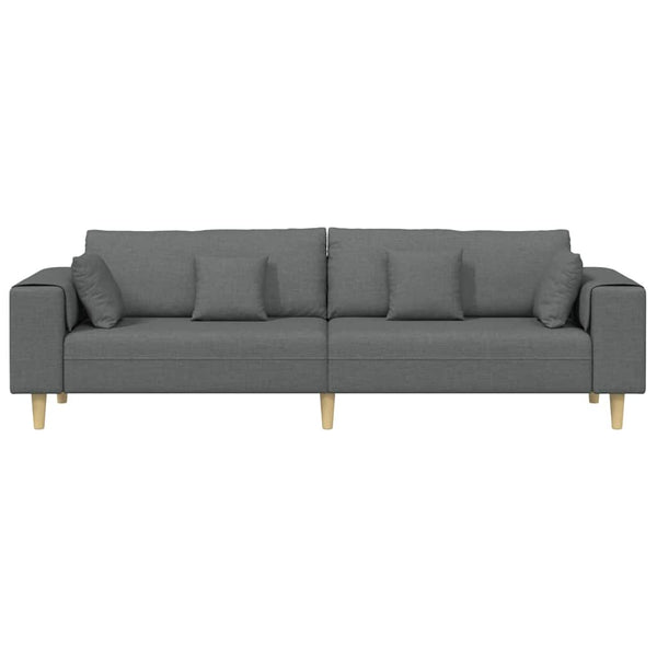 vidaXL Sofa with Cushions Dark Grey 250 x 77 x 76 cm Fabric