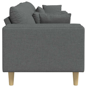 vidaXL Sofa with Cushions Dark Grey 250 x 77 x 76 cm Fabric