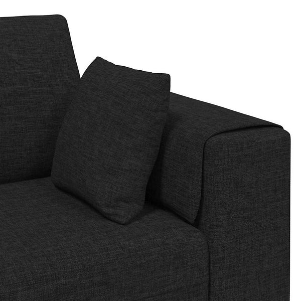 vidaXL Sofa with Cushions Black 250 x 77 x 76 cm Fabric
