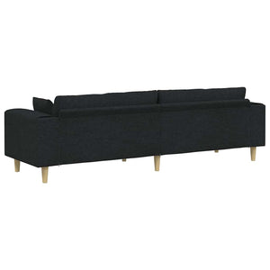 vidaXL Sofa with Cushions Black 250 x 77 x 76 cm Fabric
